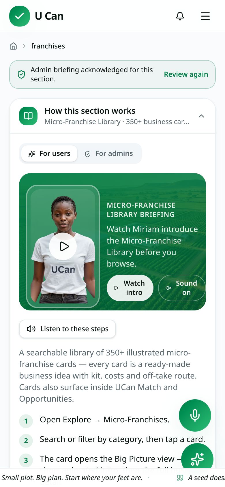 1 · Franchise Library briefing