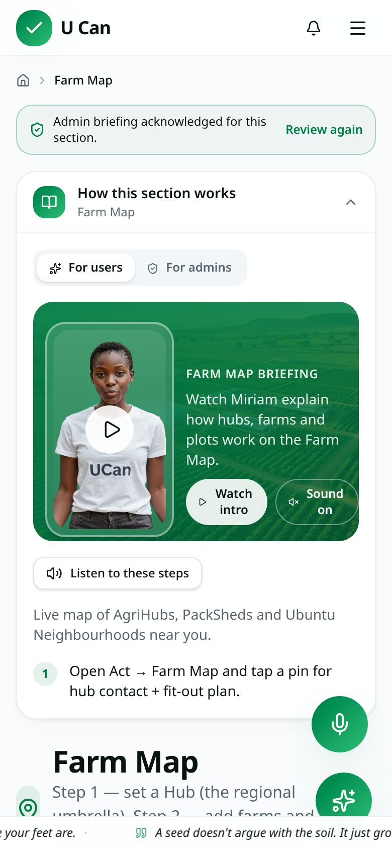 1 · Farm Map briefing