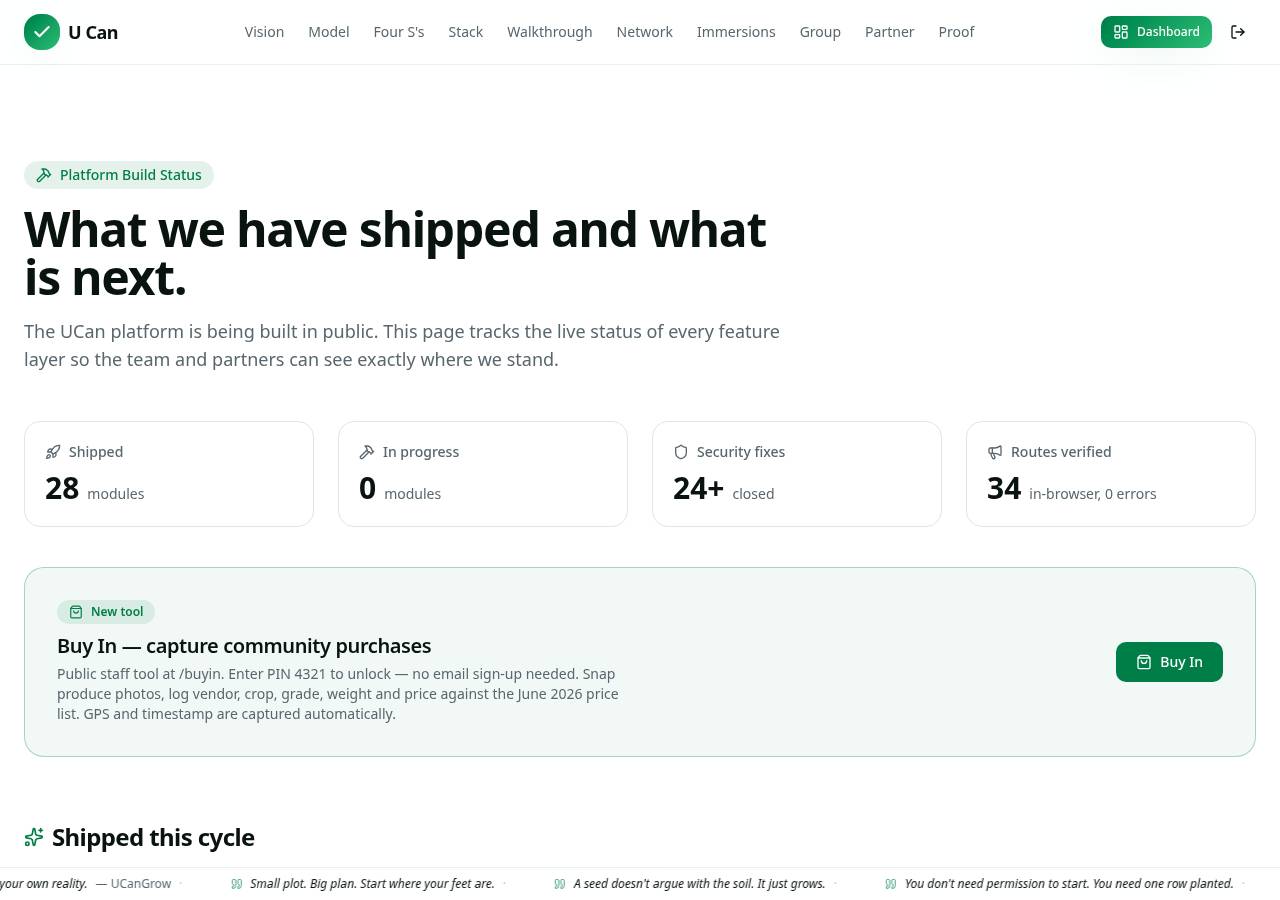 Test screenshot of /build-status