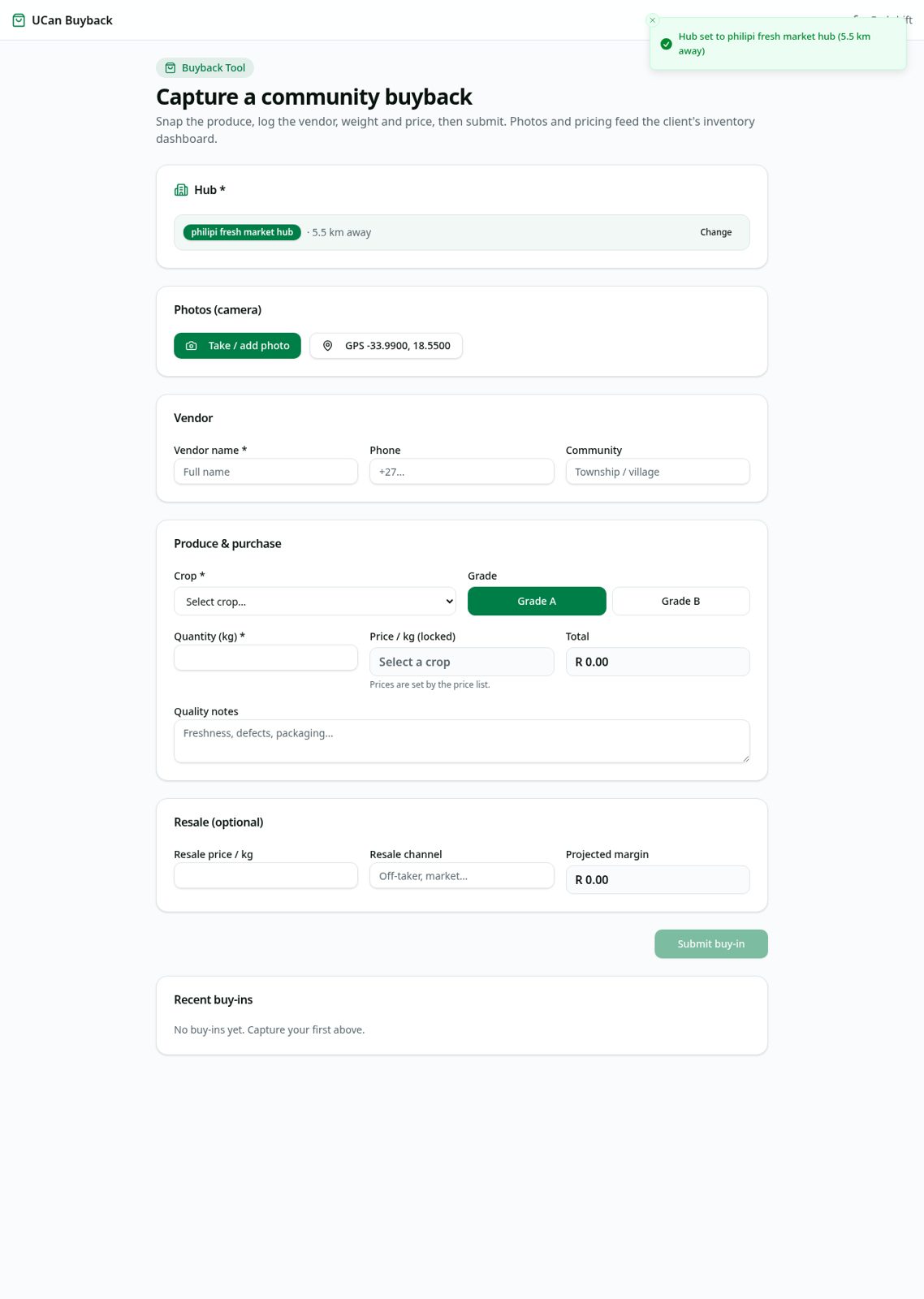 Evidence screenshot for Buyback capture (PIN gated)